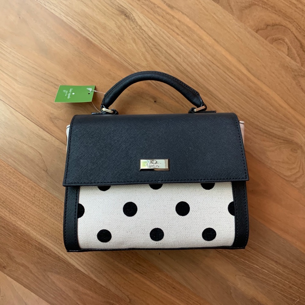Kate Spade Canvas and Leather Polka Dot Purse